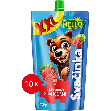 

HELLO XXL ovocná kapsička s jahodami 10× 200 g