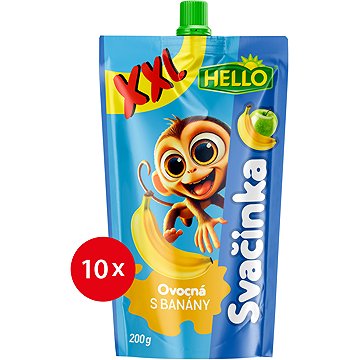 

HELLO XXL ovocná kapsička s banány 10× 200 g