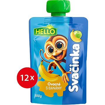 

HELLO ovocná kapsička s banány 12× 100 g