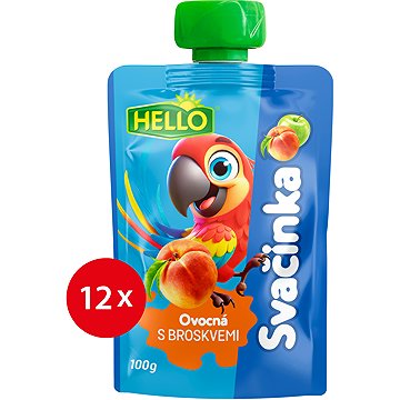 

HELLO ovocná kapsička s broskvemi 12× 100 g