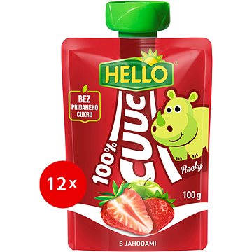 

HELLO CUUC 100% ovocná kapsička s jahodami 12× 100 g