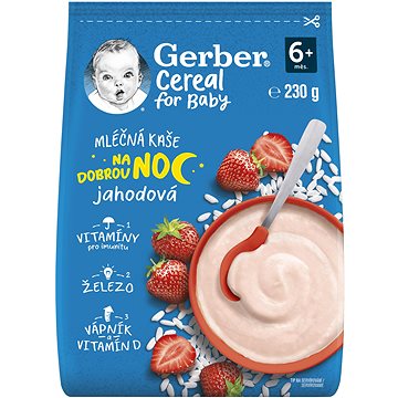 

GERBER Cereal mléčná kaše Dobrou noc jahodová 230 g