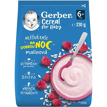 

GERBER Cereal mléčná kaše Dobrou noc malinová 230 g