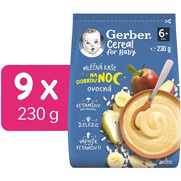 

GERBER Cereal mléčná kaše Dobrou noc ovocná 9× 230 g