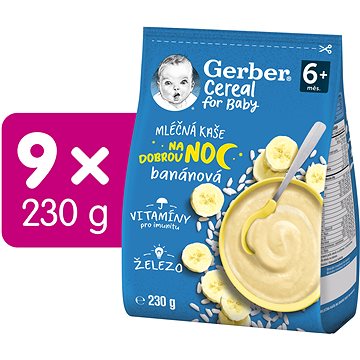 

GERBER Cereal mléčná kaše Dobrou noc banánová 9× 230 g
