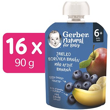 

GERBER Natural kapsička jablko, borůvka a banán 16× 90 g