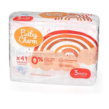 

BABY CHARM Super Dry Flex vel. 3 Midi, 4-9 kg (41 ks)