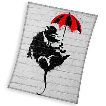

CARBOTEX dětská deka Banksy krysa s deštníkem 150×200 cm