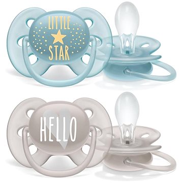 

Philips AVENT šidítko Ultrasoft text 6-18 m chlapec, 2 ks