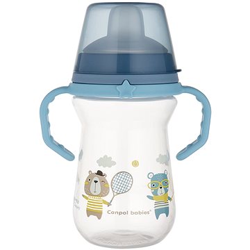 

Canpol babies hrneček se silikonovým pítkem FirstCup Bonjour Paris 250 ml, modrý
