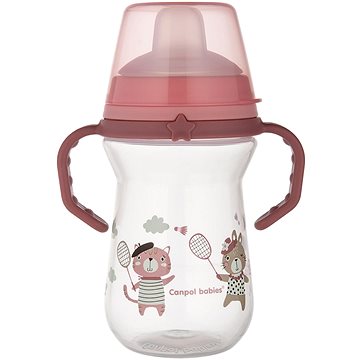 

Canpol babies hrneček se silikonovým pítkem FirstCup Bonjour Paris 250 ml, růžový