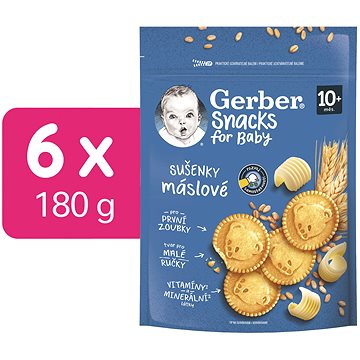 

GERBER Snacks máslové sušenky 6× 180 g
