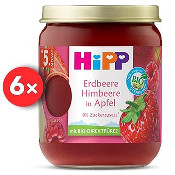 

HiPP BIO SUPEROVOCE Jablko, jahody a maliny od uk. 4.-6. měsíce, 6× 160 g