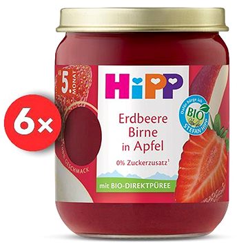 

HiPP BIO SUPEROVOCE Jablko, jahody a hrušky od uk. 4.-6. měsíce, 6× 160 g