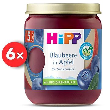 

HiPP BIO SUPEROVOCE Jablko a borůvky od uk. 4.-6. měsíce, 6× 160 g