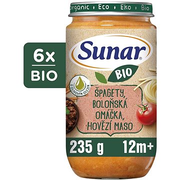 

Sunar BIO příkrm špagety, boloňská omáčka, hovězí maso 12m+, 6× 235 g