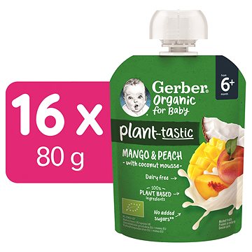 

GERBER Organic kapsička mango a broskev s kokosovým mlékem 16× 80 g