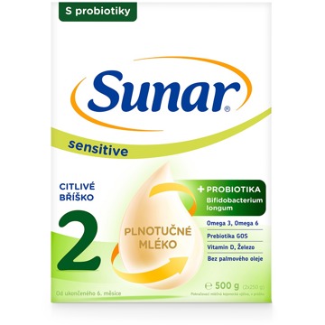 

Sunar Sensitive 2 pokračovací kojenecké mléko, 500 g
