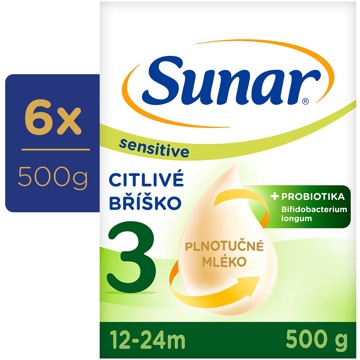 

Sunar Sensitive 3 batolecí mléko, 6× 500 g