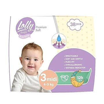 

LOLLY BABY Premium soft vel. 3 (38 ks)