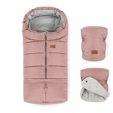 

Petite&Mars Set zimní fusak Jibot 3v1 + rukavice na kočárek Jasie Dusty Pink