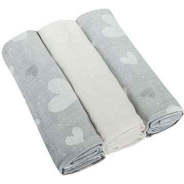 

Bomimi Pleny bavlna Premium 80×70 Srdíčko-šedá 3 ks