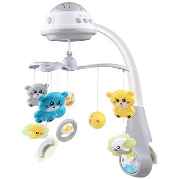 

BABY MIX kolotoč nad postýlku se světelným projektorem grey