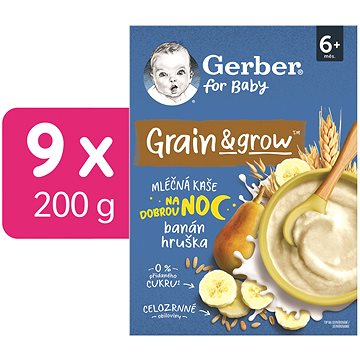 

GERBER mléčná kaše pšenično-ovesná banán a hruška 9× 200 g