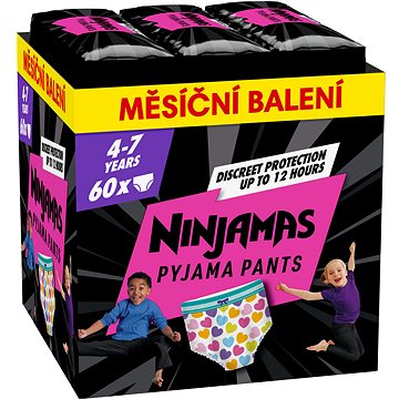 

PAMPERS Ninjamas Pyjama Pants Srdíčka 4 – 7 let (60 ks)