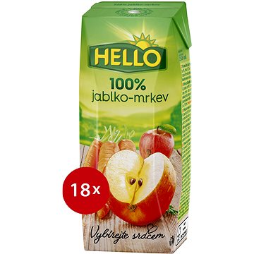 

HELLO 100% Jablko-Mrkev 18× 250 ml