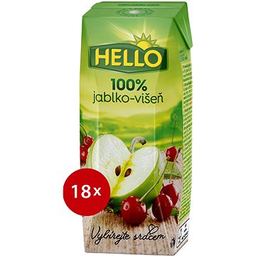 

HELLO 100% Jablko-Višeň 18× 250 ml