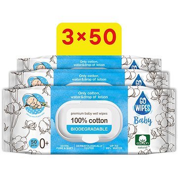 

GoWipes 99 % vody Plastic Free 3 x 50 ks (150 ks)