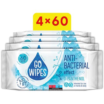 

GoWipes vlhčené antibakteriální ubrousky 4× 60 ks (240 ks)