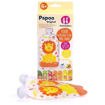 

PETITE&MARS kapsička na jídlo Papoo Lev - 6 × 150 ml