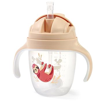 

BabyOno Hrnek učicí s brčkem 240 ml, růžový