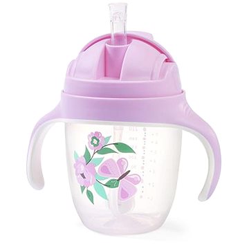 

BabyOno Hrnek učicí s brčkem 240 ml, fialový