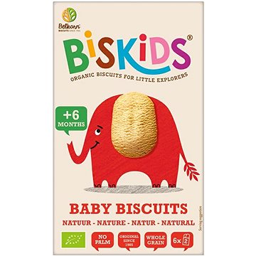 

BELKORN Biskids Bio dětské celozrnné sušenky Natural 120 g