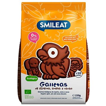 

SMILEAT Bio špaldové kakaové sušenky s jablečnou šťávou a extra panenským olivovým olejem a vitamine