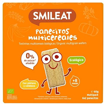 

SMILEAT Bio oplatky první zoubky banán a dýně bez lepku s vitaminem B1 60g