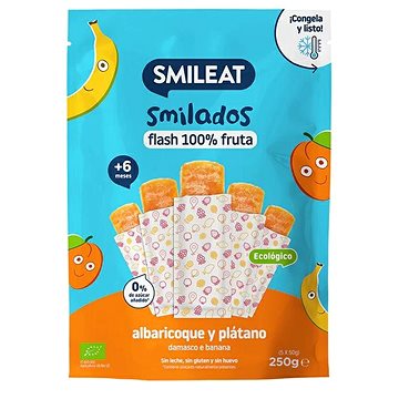 

SMILEAT Bio 100% ovocné zmrzlinky k zamražení meruňka a banán 5 ks 250 g