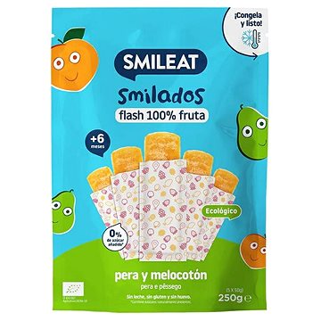 

SMILEAT Bio 100% ovocné zmrzlinky k zamražení hruška & broskev 5 ks 250 g