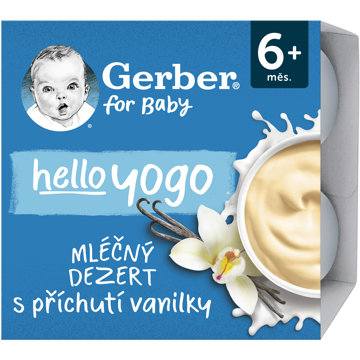 

GERBER Hello Yogo mléčný dezert s příchutí vanilky 4× 100 g