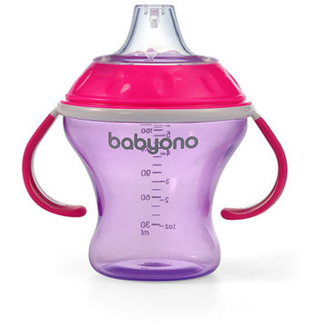 

BabyOno Dětský netekoucí s měkkým náustkem 180 ml, růžový