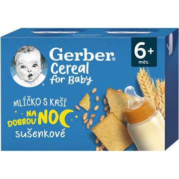 

GERBER Cereal mlíčko s kaší sušenkové Na dobrou noc 2× 200 ml