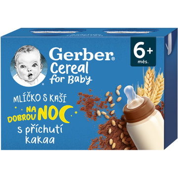 

GERBER Cereal mlíčko s kaší s příchutí kakaa 2× 200 ml