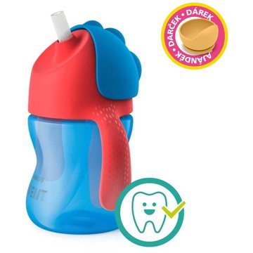 

Philips AVENT Hrneček s ohebným brčkem 200 ml chlapec + dárek Petite&Mars miska 6m+