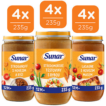 

Sunar masozeleninový příkrm mix příchutí 12M+, 12× 235 g