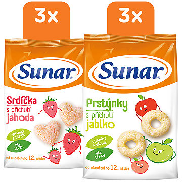 

Sunar dětský mix jahodové a jablečné křupky 6× 50 g