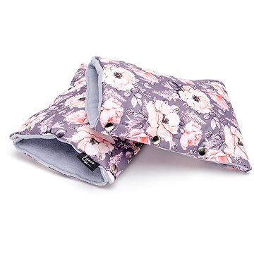 

T-TOMI Rukavice na kočárek Grey flowers