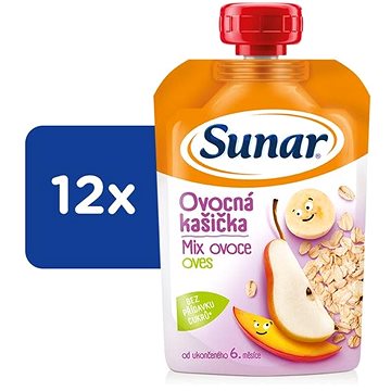 

Sunar kašička ovocná kapsička mix ovoce, ovesné vločky 6m+, 12× 120 g